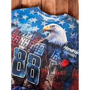 Hendrick Motorsports Nascar Dale Earnhardt Jr 88 Shirt USA Flag Eagle Size Large